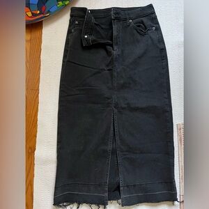Black Denim Pencil Skirt